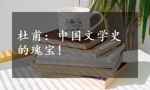 杜甫：中国文学史的瑰宝!