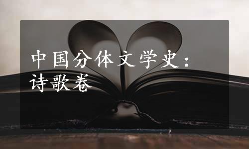 中国分体文学史：诗歌卷