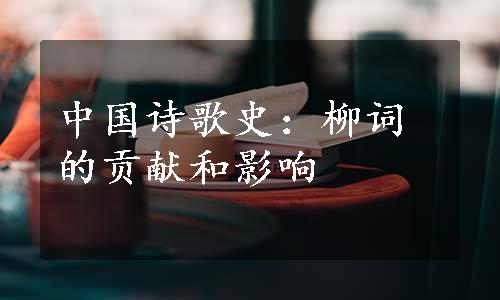 中国诗歌史：柳词的贡献和影响