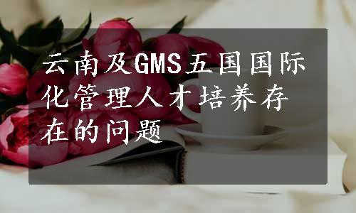 云南及GMS五国国际化管理人才培养存在的问题