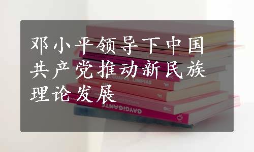 邓小平领导下中国共产党推动新民族理论发展
