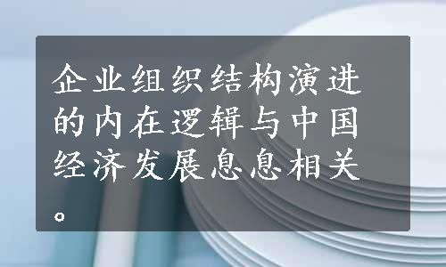 企业组织结构演进的内在逻辑与中国经济发展息息相关。