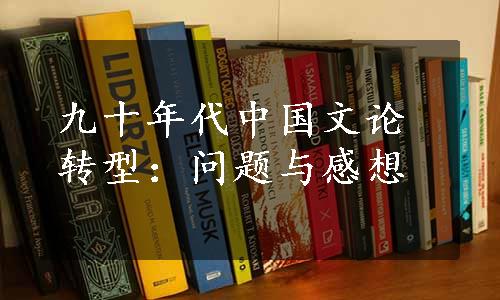 九十年代中国文论转型：问题与感想