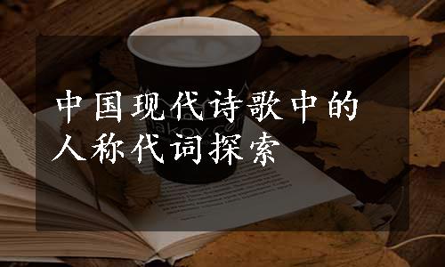 中国现代诗歌中的人称代词探索