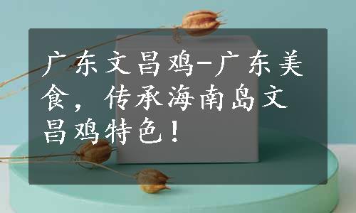 广东文昌鸡-广东美食，传承海南岛文昌鸡特色！