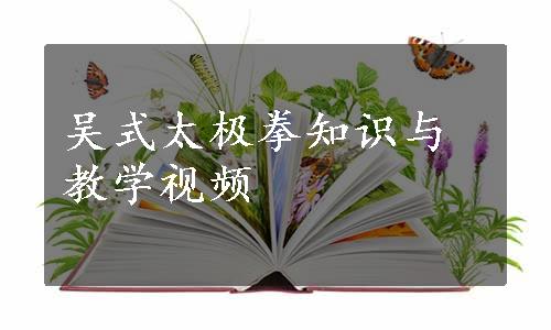 吴式太极拳知识与教学视频