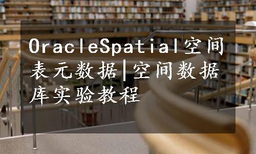 OracleSpatial空间表元数据|空间数据库实验教程