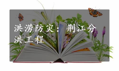 洪涝防灾：荆江分洪工程