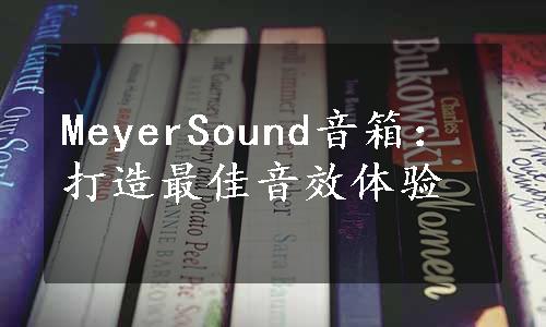 MeyerSound音箱：打造最佳音效体验