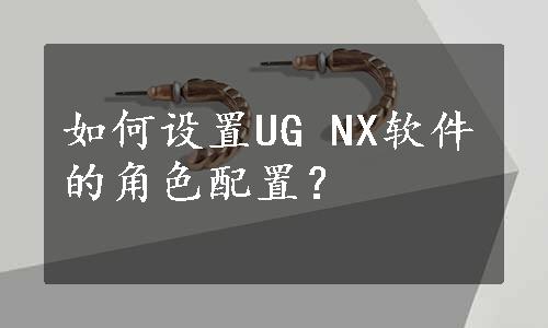 如何设置UG NX软件的角色配置？