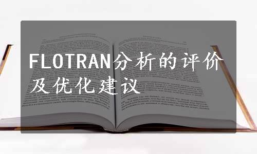 FLOTRAN分析的评价及优化建议