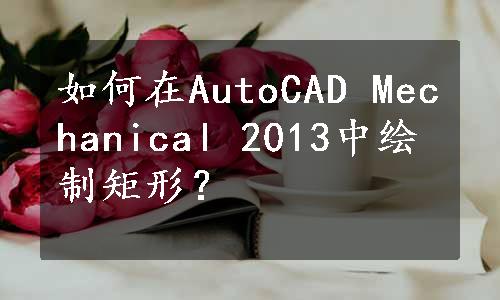 如何在AutoCAD Mechanical 2013中绘制矩形？