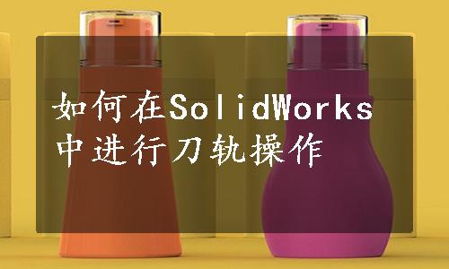 如何在SolidWorks中进行刀轨操作