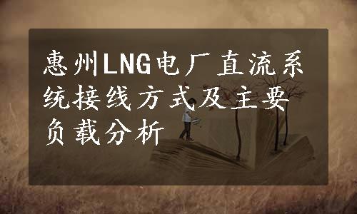 惠州LNG电厂直流系统接线方式及主要负载分析