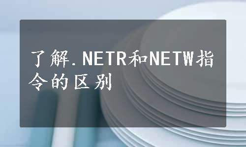 了解.NETR和NETW指令的区别