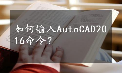 如何输入AutoCAD2016命令？