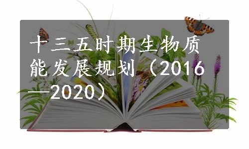 十三五时期生物质能发展规划（2016—2020）