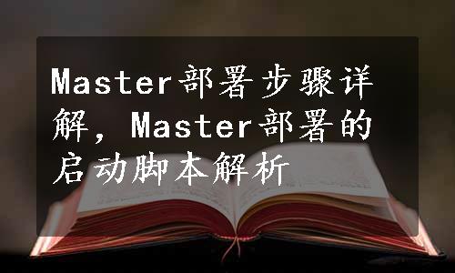Master部署步骤详解，Master部署的启动脚本解析