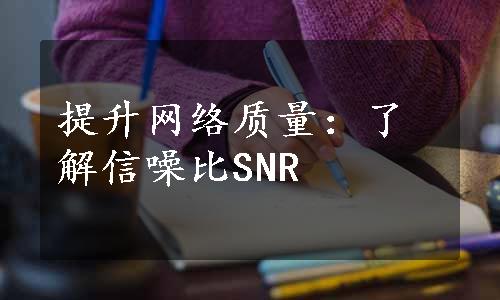 提升网络质量：了解信噪比SNR