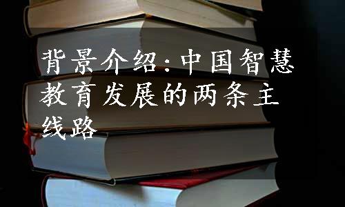 背景介绍:中国智慧教育发展的两条主线路