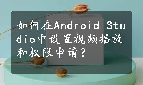 如何在Android Studio中设置视频播放和权限申请？