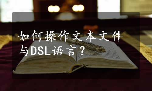 如何操作文本文件与DSL语言？