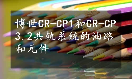 博世CR-CP1和CR-CP3.2共轨系统的油路和元件
