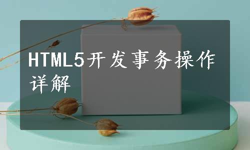 HTML5开发事务操作详解