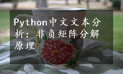 Python中文文本分析：非负矩阵分解原理