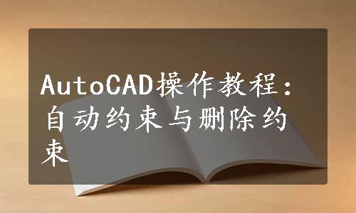 AutoCAD操作教程：自动约束与删除约束