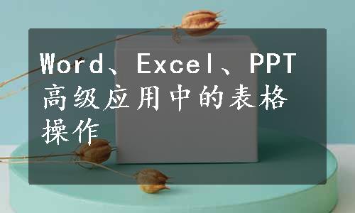 Word、Excel、PPT高级应用中的表格操作