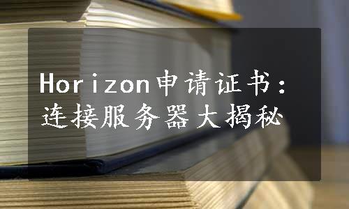 Horizon申请证书：连接服务器大揭秘