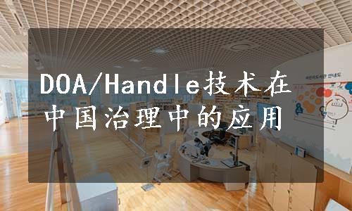 DOA/Handle技术在中国治理中的应用