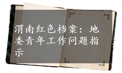 渭南红色档案：地委青年工作问题指示