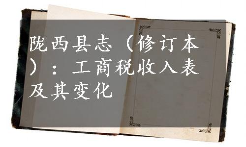 陇西县志（修订本）：工商税收入表及其变化