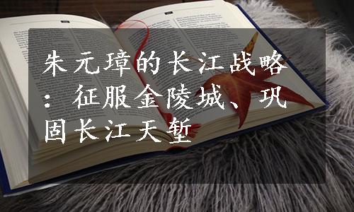 朱元璋的长江战略：征服金陵城、巩固长江天堑
