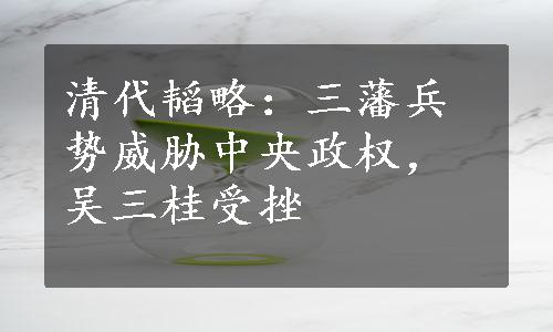 清代韬略：三藩兵势威胁中央政权，吴三桂受挫
