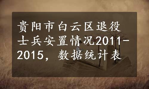 贵阳市白云区退役士兵安置情况2011-2015，数据统计表