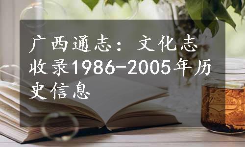 广西通志：文化志收录1986-2005年历史信息