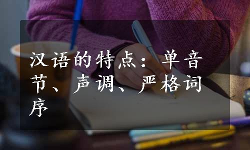汉语的特点：单音节、声调、严格词序
