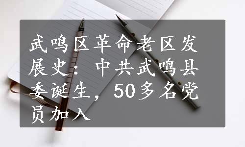 武鸣区革命老区发展史：中共武鸣县委诞生，50多名党员加入