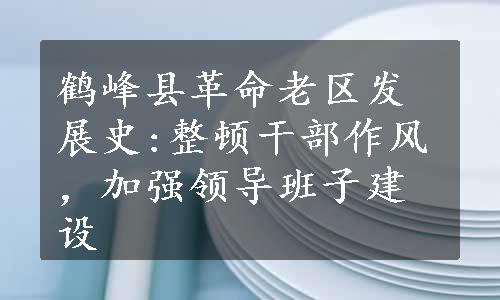 鹤峰县革命老区发展史:整顿干部作风，加强领导班子建设