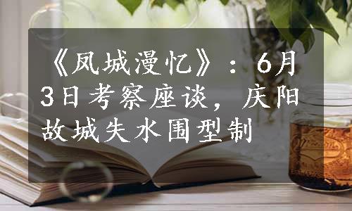 《凤城漫忆》：6月3日考察座谈，庆阳故城失水围型制