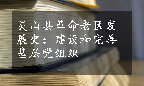 灵山县革命老区发展史：建设和完善基层党组织