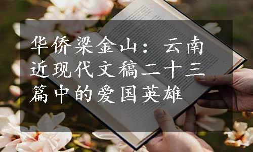 华侨梁金山：云南近现代文稿二十三篇中的爱国英雄