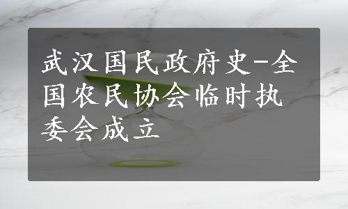 武汉国民政府史-全国农民协会临时执委会成立