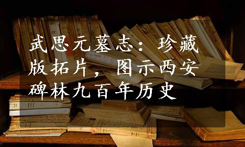 武思元墓志：珍藏版拓片，图示西安碑林九百年历史