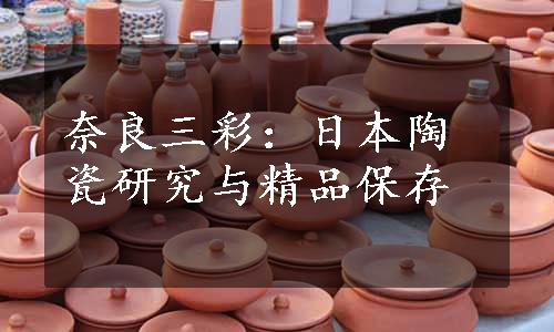 奈良三彩：日本陶瓷研究与精品保存