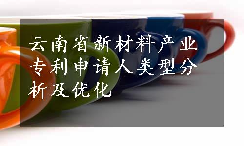 云南省新材料产业专利申请人类型分析及优化