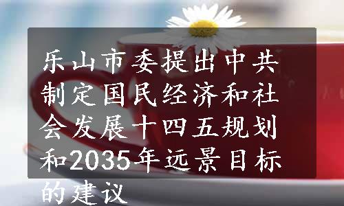 乐山市委提出中共制定国民经济和社会发展十四五规划和2035年远景目标的建议